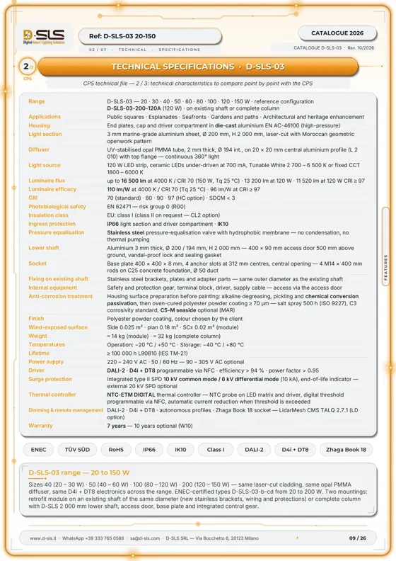 D-SLS-03 — Cigar light column — catalogue page 9