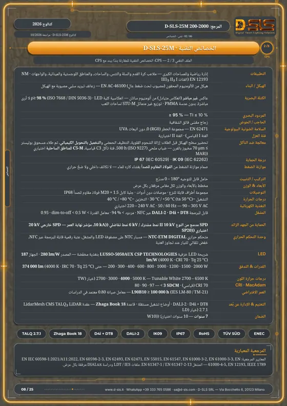 D-SLS-25M — كشاف معياري — catalogue page 8
