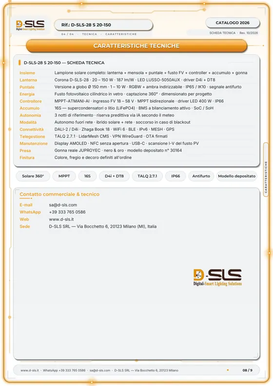 D-SLS-28 S — Lampione solare — catalogue page 8