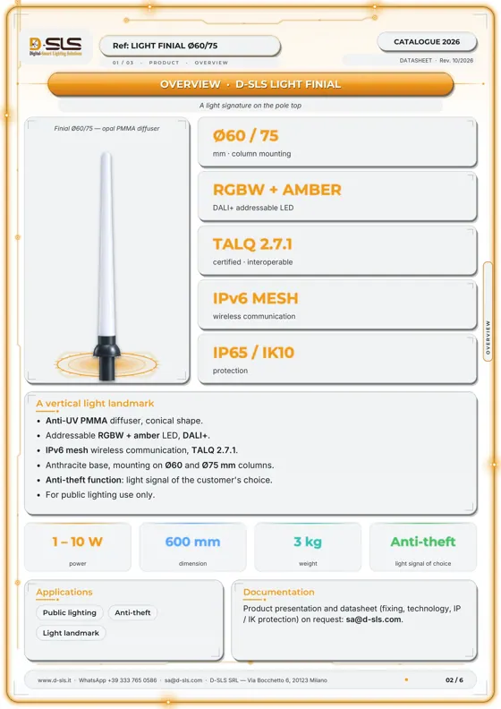 Light finial Ø60/75 — catalogue page 2